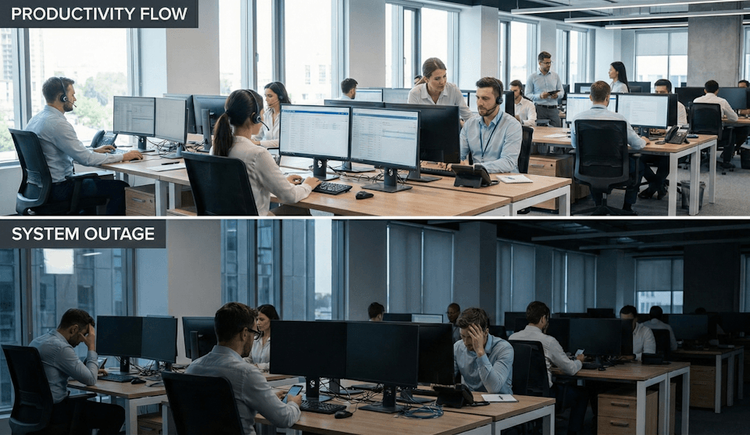 It’s 2:00 PM on a Tuesday. Your Bangkok team is in high gear, coordinating with clients in Europe and the US. Suddenly, the server disconnects. Email stops syncing. The VoIP phones go silent.

You call your freelance IT contact, but they are stuck in...